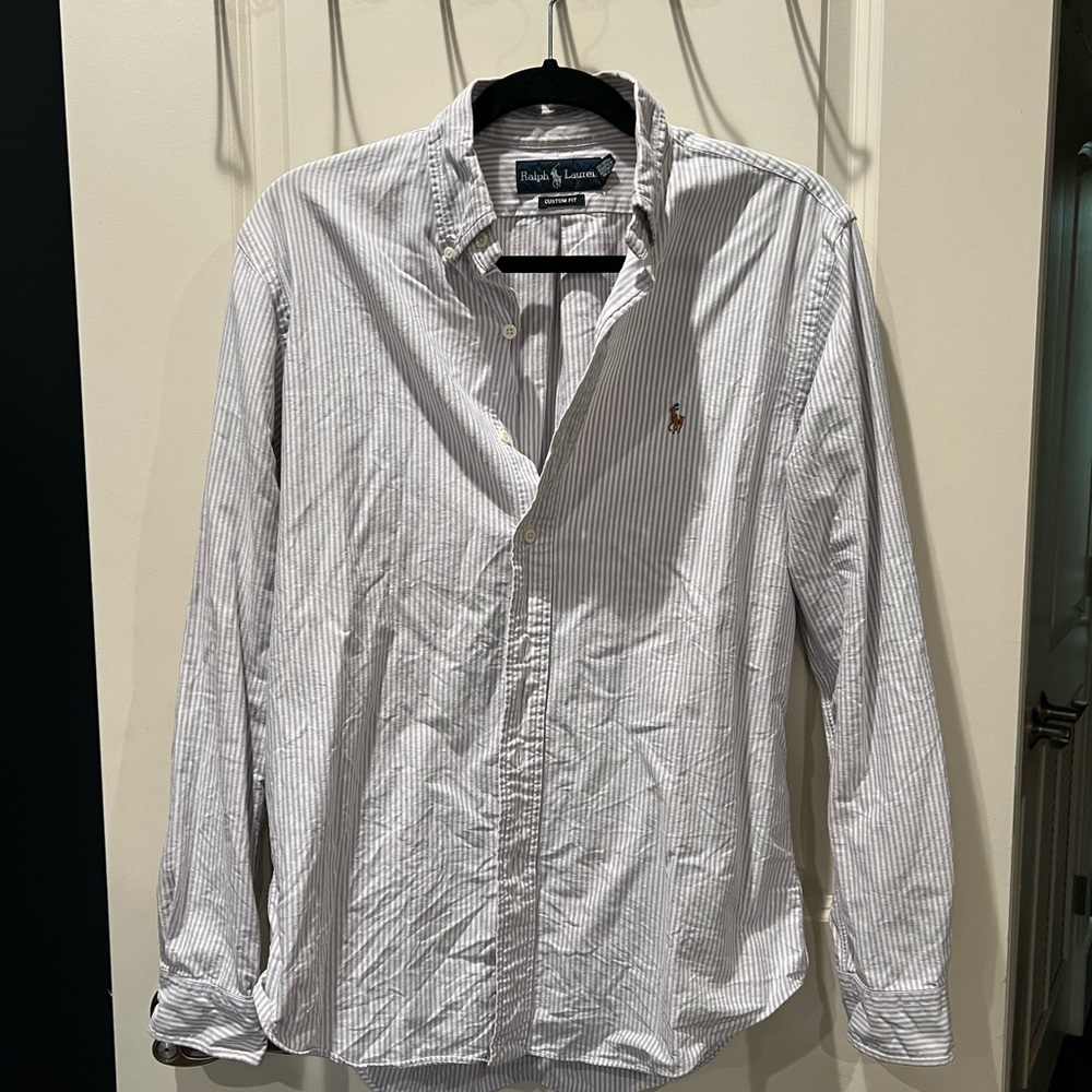 Ralph Lauren blue and white striped Oxford, Medium